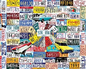 Cover art for White Mountain Puzzles License Plates, 1000 Piece Jigsaw Puzzle