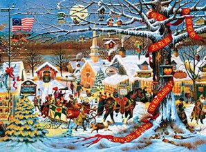 Cover art for Buffalo Games - Charles Wysocki - Small Town Christmas - 1000 Piece Jigsaw Puzzle