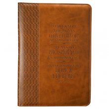 Cover art for Christian Art Gifts Classic Handy-sized Journal For I Know The Plans Jeremiah 29:11 Bible Verse Inspirational Scripture Notebook w/Ribbon 240 Ruled Pages, 5.7" x 7", Tan