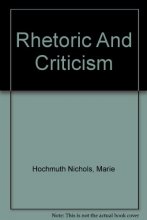 Cover art for Rhetoric and criticism