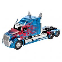 Cover art for Fascinations ICONX Transformers Optimus Prime Western Star 5700 Truck 3D Metal Model Kit