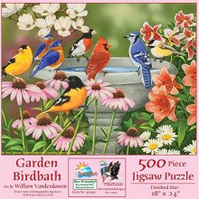 Cover art for SunsOut Garden Birdbath Jigsaw Puzzle 30459