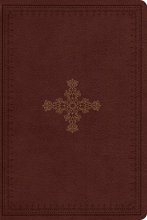 Cover art for Holy Bible: English Standard Version, Deep Brown, TruTone, Ornate Cross Design, Personal Size, Study