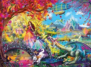 Cover art for Buffalo Games - Flights of Fantasy - Autumn Castle Festival (Glitter Edition) - 1000 Piece Jigsaw Puzzle