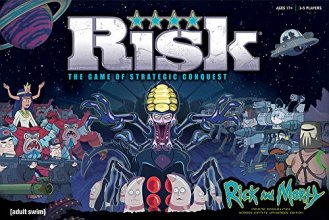 Cover art for USAOPOLY Risk Rick and Morty Risk Game | Based on The Popular Adult Swim TV Show Rick & Morty | Official Rick and Morty Merchandise | Classic Risk Board Game Themed for Rick Morty Series