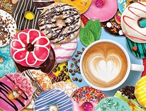 Cover art for Springbok's 500 Piece Jigsaw Puzzle Donuts N' Coffee - Made in USA