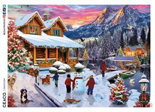 Cover art for Ceaco - Classic Christmas - Lake Cabin at Christmas - 1000 Piece Jigsaw Puzzle