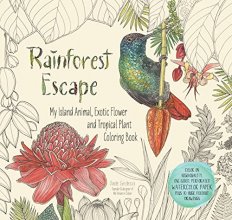 Cover art for Rainforest Escape: My Island Animal, Exotic Flower and Tropical Plant Color Book