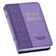 Cover art for KJV Holy Bible, Mini Pocket Size, Faux Leather w/Ribbon Marker, Red Letter, King James Version, Purple