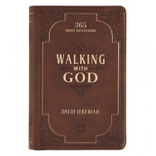 Cover art for Walking with God Devotional - Brown Faux Leather Daily Devotional for Men & Women 365 Daily Devotions
