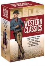 Cover art for Warner Home Video Western Classics Collection (Escape from Fort Bravo / Many Rivers to Cross / Cimarron 1960 / The Law and Jake Wade / Saddle the Wind / The Stalking Moon)