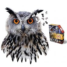 Cover art for Madd Capp OWL 550 Piece Jigsaw Puzzle For Ages 10 and up - 3013 - Unique Animal-Shaped Border, Poster Size, Challenging Random Cut, Five-Sided Box Fits on Bookshelf, Includes Educational Fun Facts