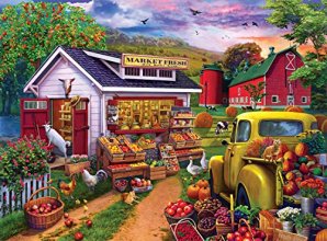 Cover art for Buffalo Games - Morning Famers Market - 1000 Piece Jigsaw Puzzle