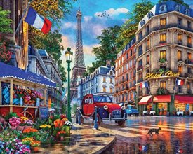 Cover art for Springbok's 1000 Piece Jigsaw Puzzle Paris Street Life - Made in USA