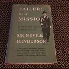 Cover art for FAILURE OF A MISSION BERLIN 1937-39