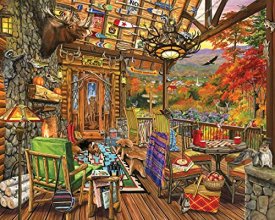 Cover art for White Mountain Puzzles Autumn Porch, 1000 Piece Jigsaw Puzzle
