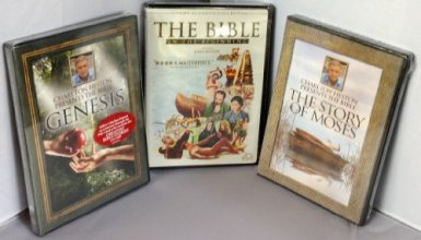 Cover art for The Bible: In the Beginning; Charlton Heston Presents The Bible, Genesis & The Bible The Story Of Moses 3 DVD Set!!