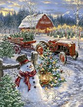 Cover art for Springbok's 500 Piece Jigsaw Puzzle Christmas Tree Farm - Made in USA