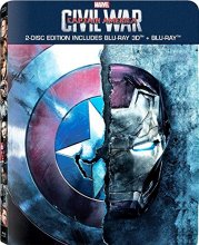 Cover art for Captain America: Civil War 3D Blu Ray Exclusive Limited Edition Steelbook (Blu Ray 3D + Blu Ray + Digital HD)