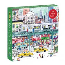 Cover art for Galison Michael Storrings 500 Piece New York City Jigsaw Puzzle for Adults and Families, Holiday Puzzle with Winter Scenery in New York City