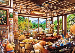 Cover art for Ceaco 3161-2 Rustic Lodge Fishing Map & Guide Puzzle - 1000Piece