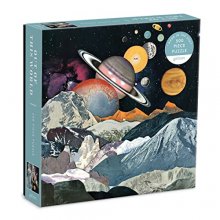Cover art for Out of This World 500 Piece Puzzle from Galison - Features a Galactic Collage of Space, 19" x 19", Challenging and Fun Family Puzzle, Unique Gift Idea