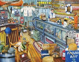 Cover art for Springbok Puzzles - The Bait Shop - 1000 Piece Jigsaw Puzzle - Large 30 Inches by 24 Inches Puzzle - Made in USA - Unique Cut Interlocking Pieces