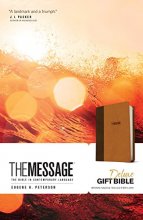Cover art for The Message Deluxe Gift Bible (Leather-Look, Brown/Saddle Tan): The Bible in Contemporary Language
