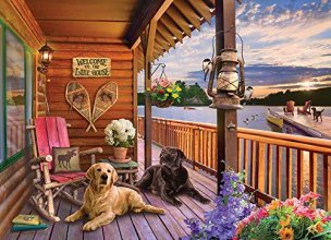 Cover art for Cobble Hill 1000 Piece Puzzle - Welcome to The Lake House - Sample Poster Included