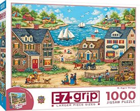 Cover art for MasterPieces 1000 Piece EZ Grip Jigsaw Puzzle For-Adults, Family, Or Kids - Mr.-Wiggins Whirligigs - 23.5"x34"