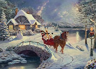Cover art for Ceaco - Thomas Kinkade - Disney Holiday - Mickey & Minnie Sleigh Ride - 1000 Piece Jigsaw Puzzle