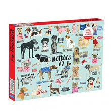 Cover art for Mudpuppy Hot Dogs A-Z Puzzle, 1000 Piece Dog Jigsaw Puzzle, 27”x20”, Perfect for Ages 8-99+, Family Puzzle to Celebrate Dogs, Illustrations of 26 Dog Breeds, Great Gift for Dog Lovers