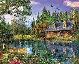 Cover art for White Mountain Puzzles Mountain Cabin - 1000 Piece Jigsaw Puzzle