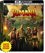 Cover art for Jumanji: Welcome To The Jungle (Limited Edition Steelbook) [4K UHD + Blu-ray + Digital]