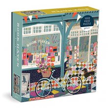 Cover art for Galison Book Haven Puzzle, 1000 Pieces, 20” x 20” – Difficult Jigsaw Puzzle with Stunning & Colorful Artwork of a Book Shop by Victoria Ball – Thick, Sturdy Pieces, Challenging Family Activity