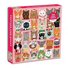 Cover art for Galison Festive Furballs Puzzle, 500 Pieces, 20” x 20” – Cat Jigsaw Puzzle Featuring a Festive Holiday Illustration by Liza Lewis – Thick, Sturdy Pieces, Challenging Family Activity, Great Gift Idea