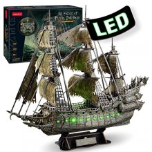 Cover art for 3D Puzzles for Adults Green LED Flying Dutchman 360 Pieces Haunted Pirate Ship Arts & Crafts for Adults Gifts for Men Women Model Kits, Lighting Ghost Ship Decor Brain Teaser Puzzles for Adults