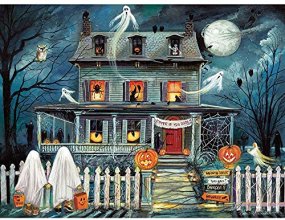 Cover art for Bits and Pieces - 1500 Piece Jigsaw Puzzle for Adults 24" x 33 - Enter If You Dare - 1500 pc Haunted House Halloween Trick or Treat Jigsaw by Artist Ruane Manning