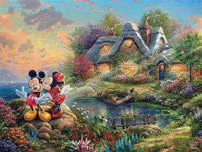 Cover art for Ceaco Thomas Kinkade The Disney Collection Mickey and Minnie Sweetheart Cove Jigsaw Puzzle, 750 Pieces