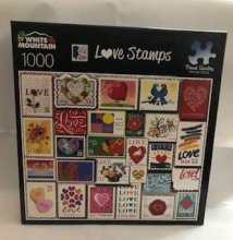 Cover art for White Mountain 1000 Piece Love Stamps Puzzle