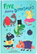 Cover art for Five Dancing Dinosaurs - Sparkle Board Book - Novelty Book