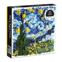 Cover art for Starry Night Petals 500 Piece Puzzle from Galison - Beautifully Illustrated Jigsaw Puzzle of Van Gogh's Iconic Work, Fun and Challenging, 20" x 20", Unique Gift Idea