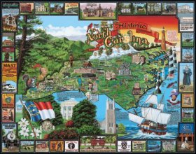 Cover art for White Mountain Puzzles Historic North Carolina - 1000 Piece Jigsaw Puzzle