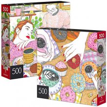 Cover art for 2-Pack of 500-Piece Jigsaw Puzzles, Dreaming Girl & Coffee Time | Puzzles for Adults and Kids Ages 8+