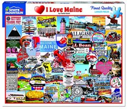 Cover art for White Mountain Puzzles New I Love Maine, 1000 Piece Jigsaw Puzzle
