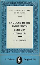 Cover art for England in the eighteenth century, (Pelican history of England)