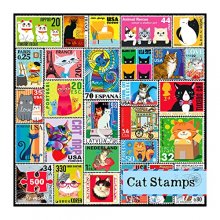 Cover art for Re-marks Cat Postage-Stamp Collage Puzzle, 500-Piece Puzzle for All Ages