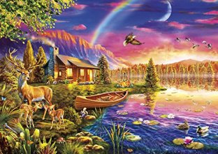 Cover art for Buffalo Games - Lakeside Cabin - 300 Large Piece Jigsaw Puzzle