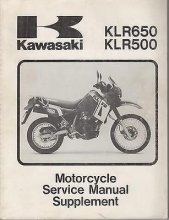 Cover art for 1987-95 KAWASAKI MOTORCYCLE KLR650/KLR500 SERVICE MANUAL SUPPLEMENT