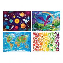 Cover art for Chuckle & Roar 4 Pack Puzzles - Space, World Map, Fantasy, and Food (100PC - 200PC)